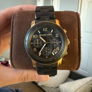 Michael Kors Black and Gold Watch